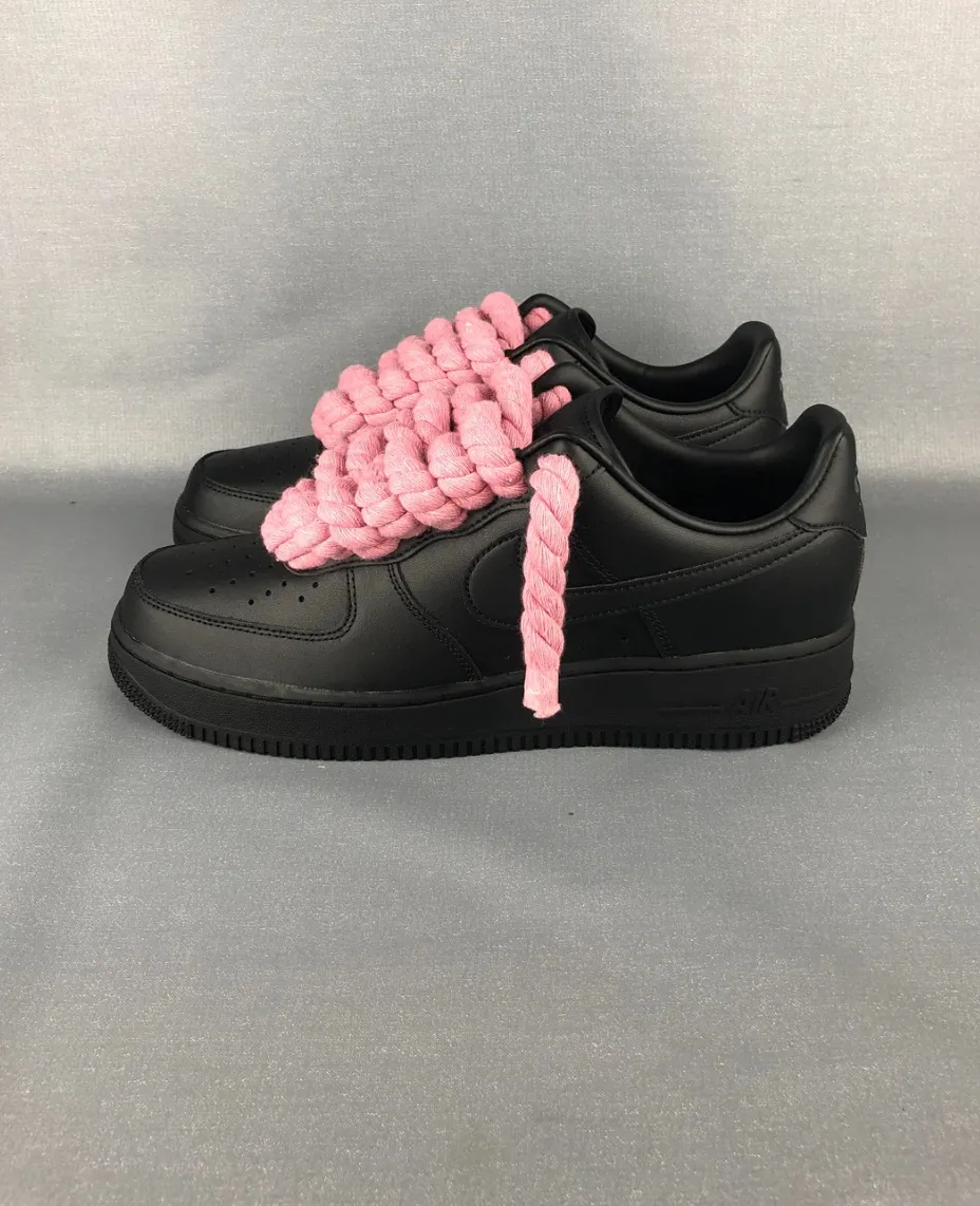 Pink Rope Laces Af1 Nike Air Force 1 “Rope Laces Pink” – VR Custom Shoes
