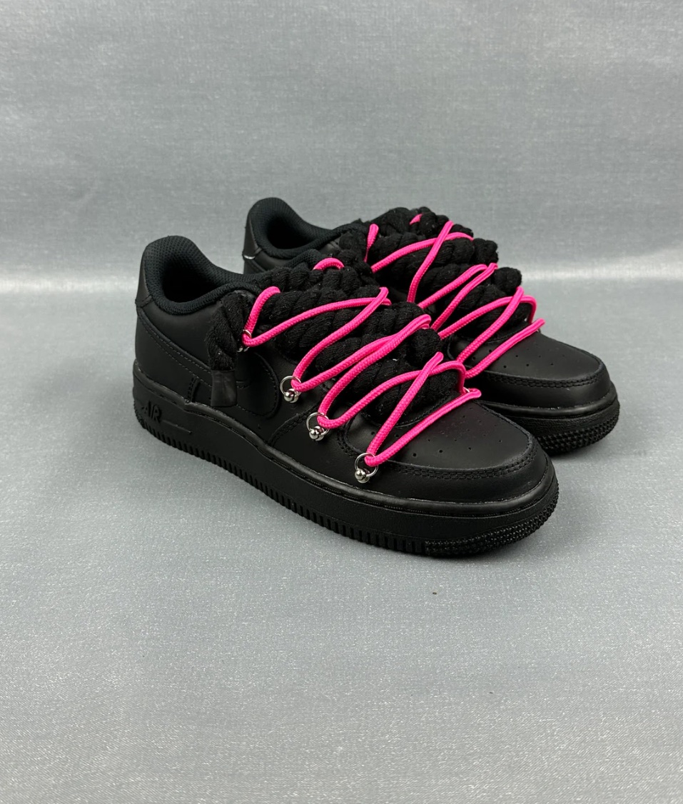 img_4064 Nike Air Force 1 “Double Laces Black & Fucsia” - immagine 1