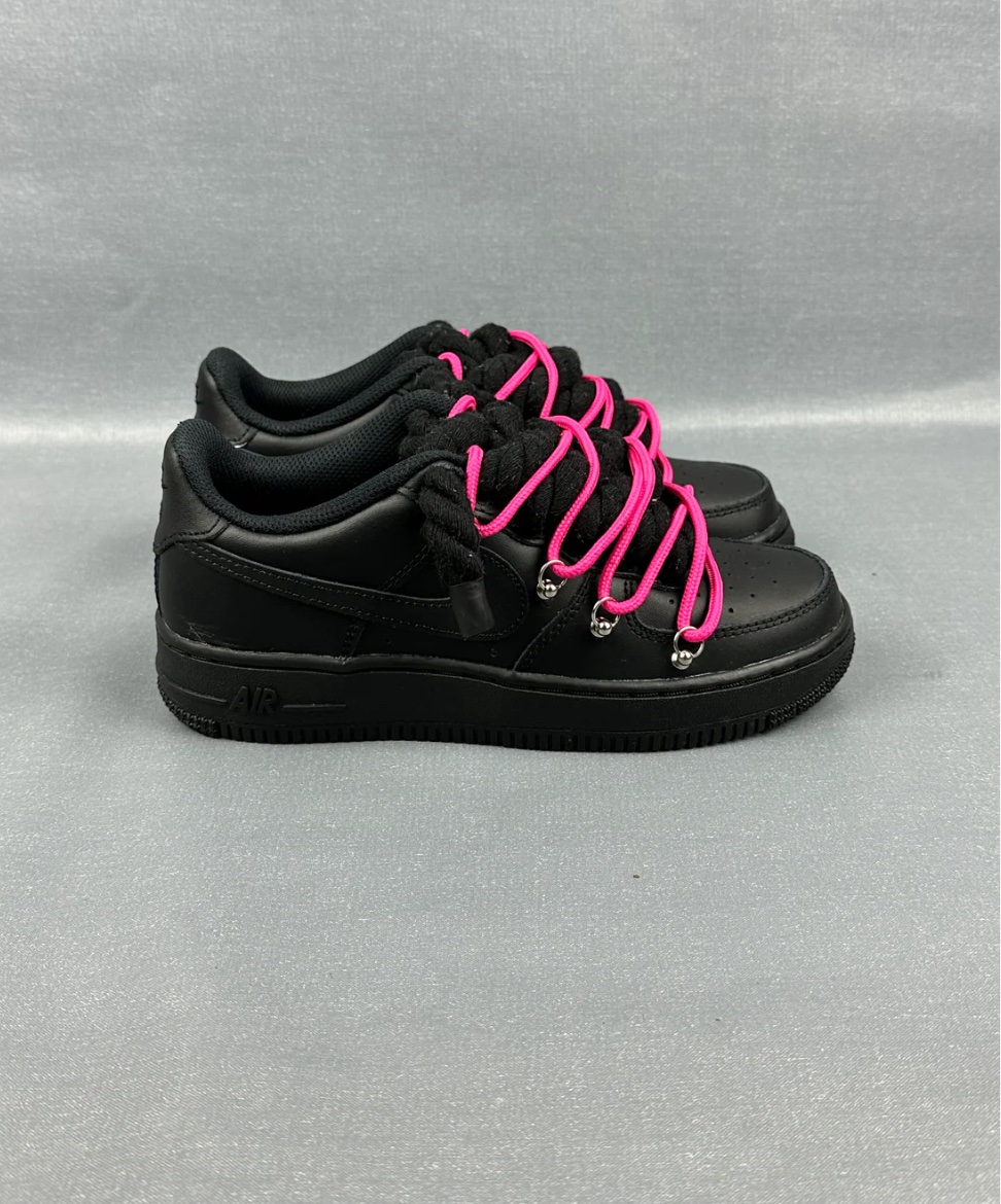 img_4065 Nike Air Force 1 “Double Laces Black & Fucsia” - immagine 3