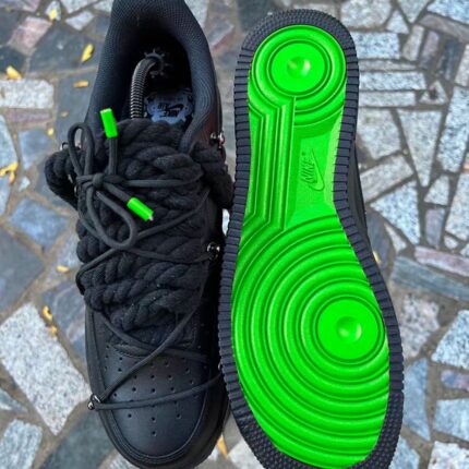 Nike Air Force 1 Black “Suola Green Triple Laces Black”