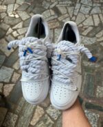 Nike Air Force 1 “Suola Blu Triple Laces White” - immagine 3