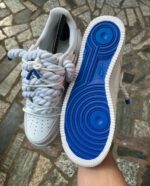 Nike Air Force 1 “Suola Blu Triple Laces White”