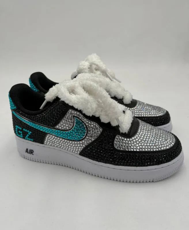 Nike Air Force 1 FULL Diamond GZ LACES FLUFFY - Photo 4