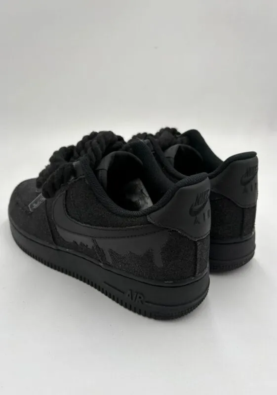 Nike Air Force 1 SUEDE DRIP BLACK ROPE - Foto 4
