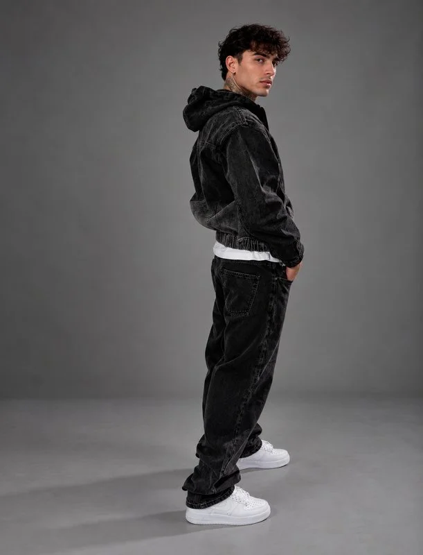 Completo Washed Black Denim Set - Foto 2
