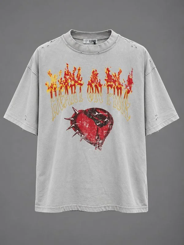 T-Shirt Heart On Fire - Foto 1