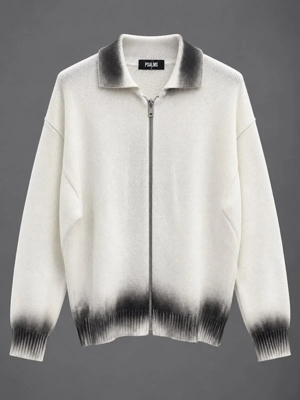 Cardigan Zip Shadow White - Foto 1