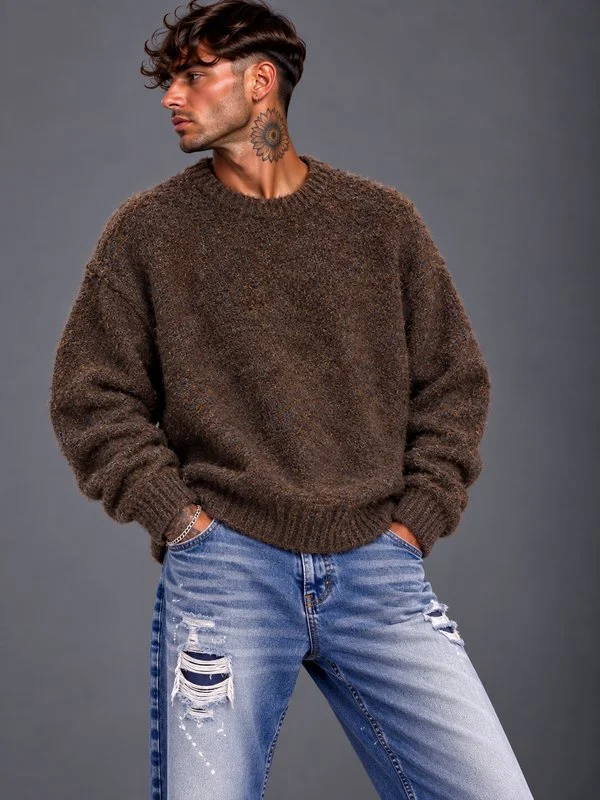 Maglione Soft Bouclé Brown - Foto 2