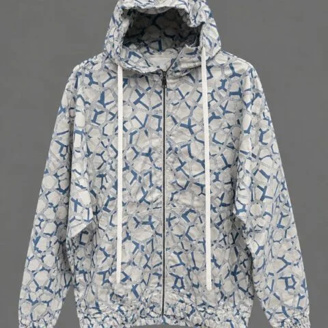 Giacca Windbreaker Monogram con Cappuccio