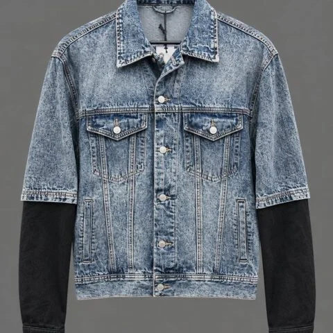 Giacca Denim Layered Sleeve