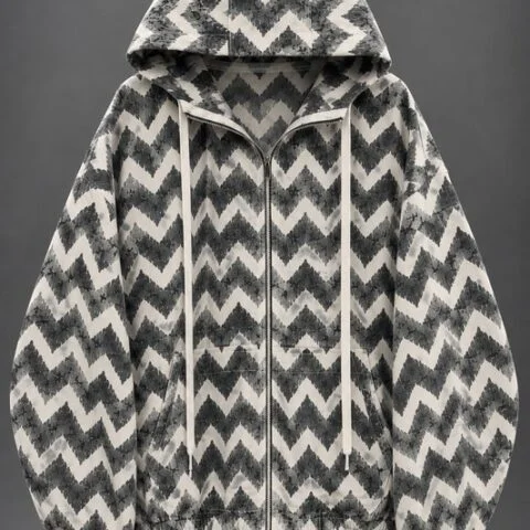 Giacca Chevron con Cappuccio