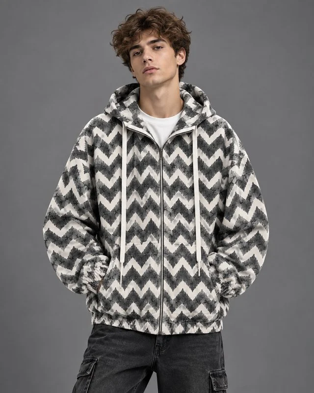 Giacca Chevron con Cappuccio - Foto 2