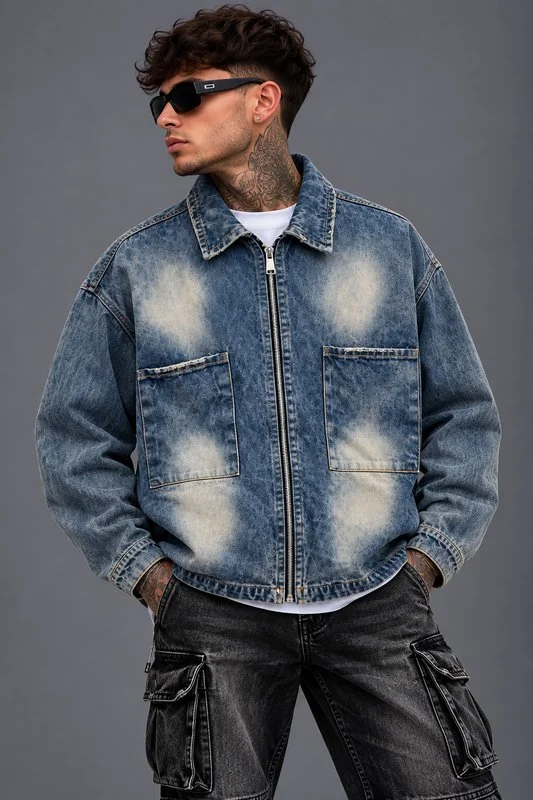 Vintage Denim Zip Jacket - Foto 2
