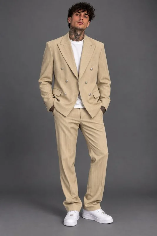 Abito Gessato Montecarlo Beige - Foto 1