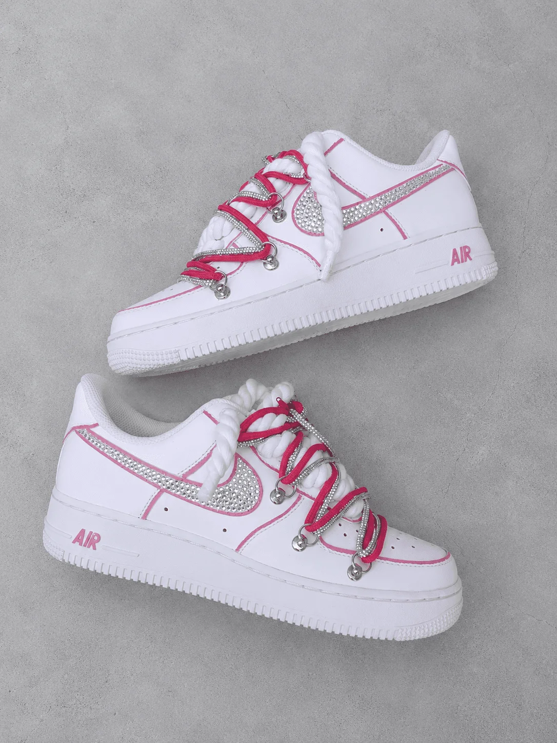 Nike Air Force 1 Board Pink Swoosh Swarovski - Foto 1