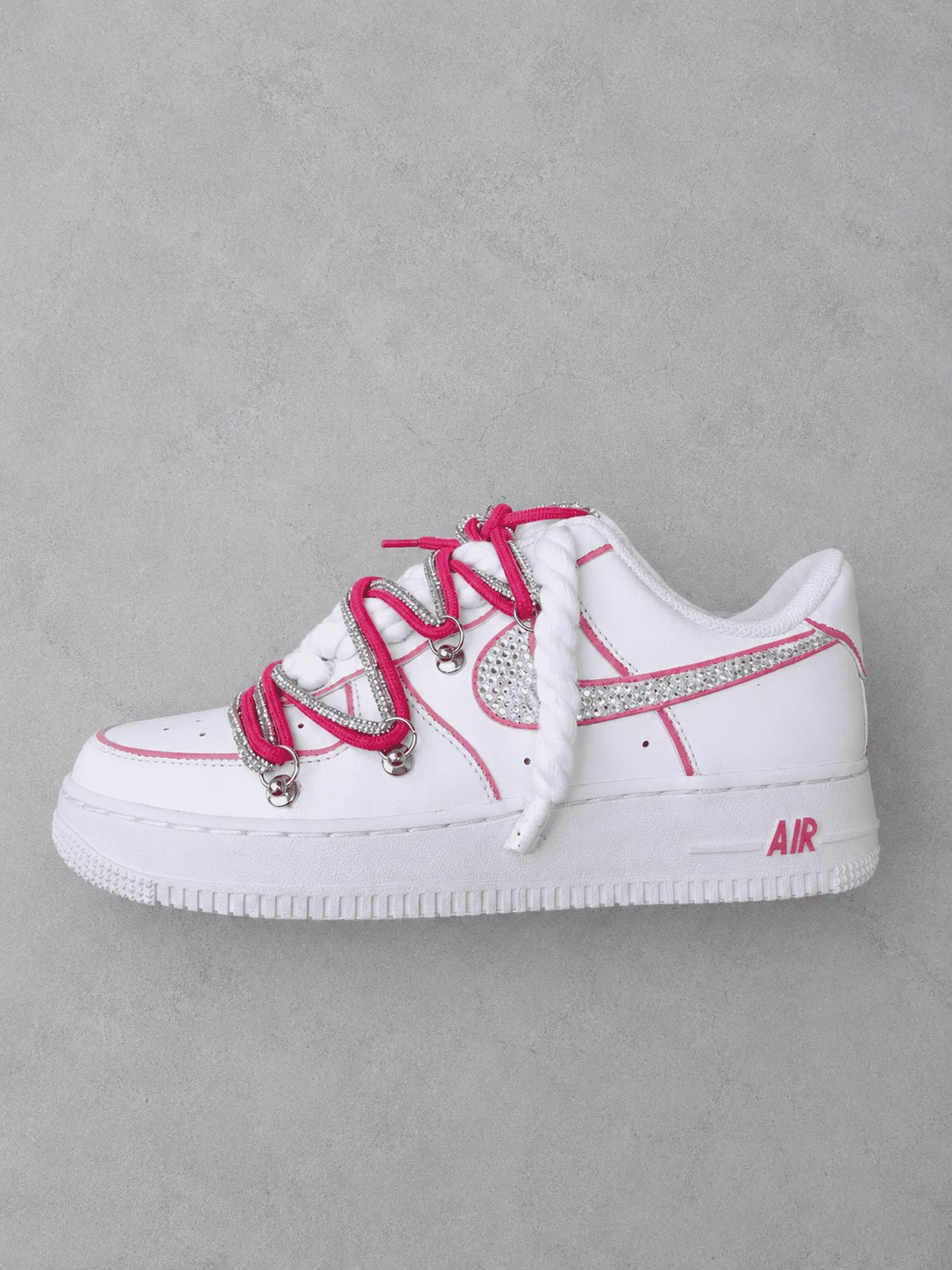 Nike Air Force 1 Board Pink Swoosh Swarovski - Foto 3