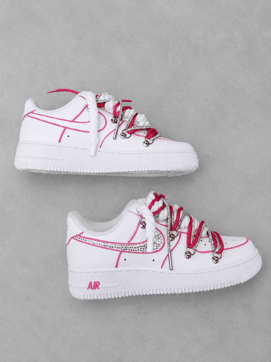 Nike Air Force 1 Board Pink Swoosh Swarovski - Foto 4