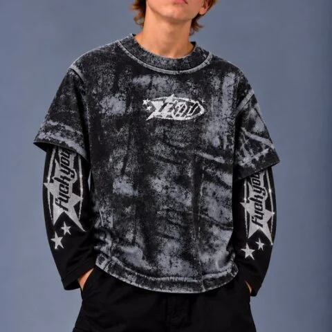 Longsleeve Kids Dark Star Washed