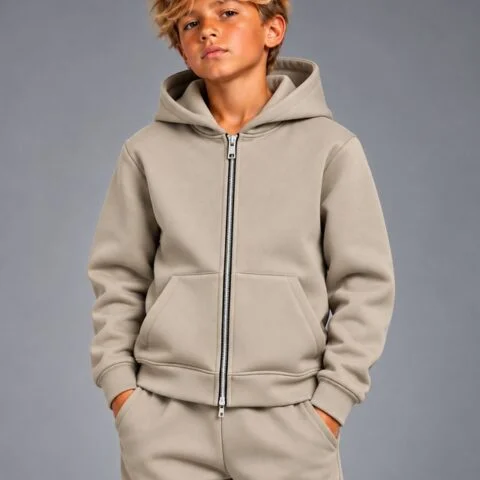 Felpa Kids Essential con Zip e Cappuccio