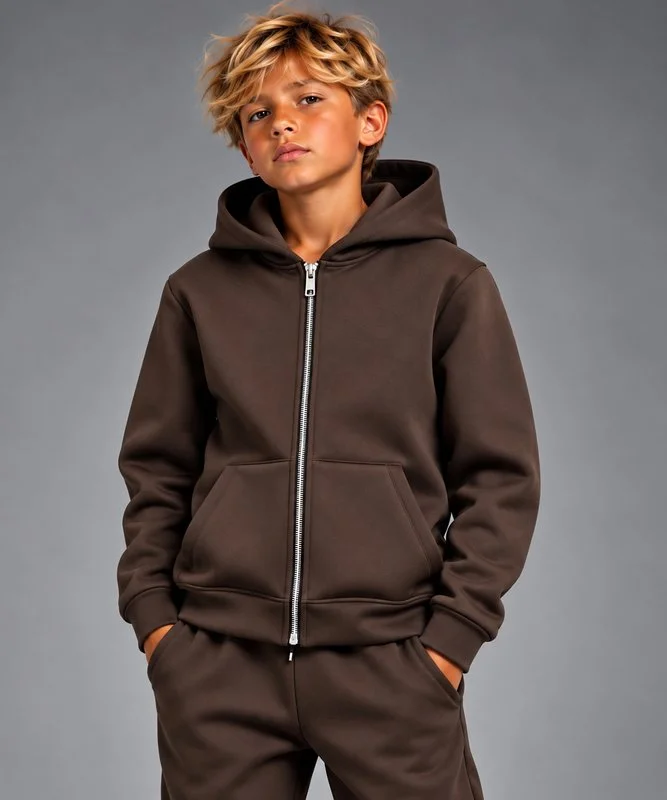 Felpa Kids Essential con Zip e Cappuccio - Foto 3