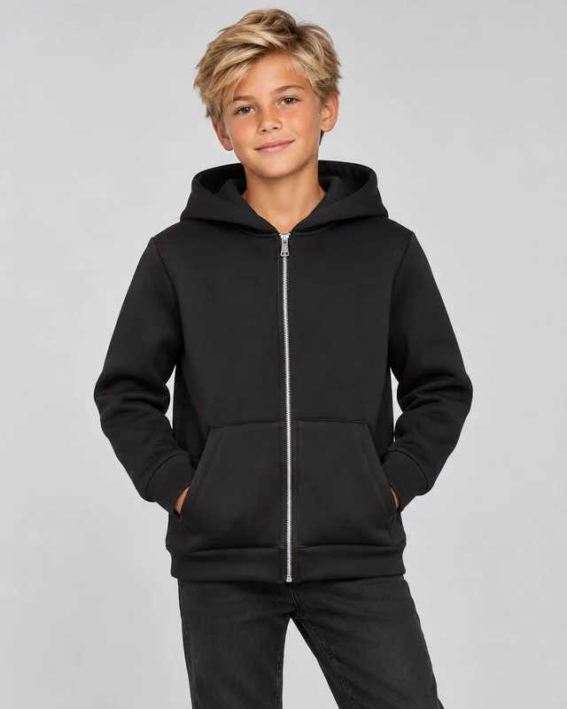 Felpa Kids Essential con Zip e Cappuccio - Foto 5