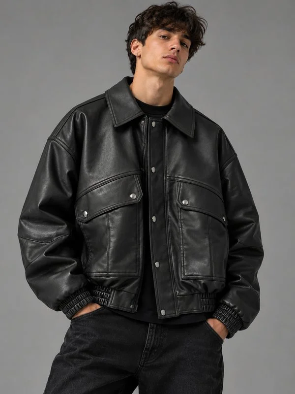 Giubbotto Bomber Leather Effect - Foto 5